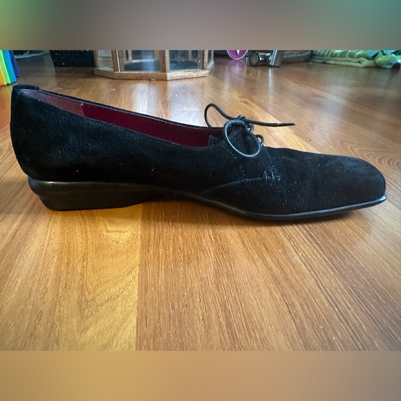 Salvatore Ferragamo Sport Laced Suede Leather Loafer, Black, US 81/2 - Picture 7 of 10